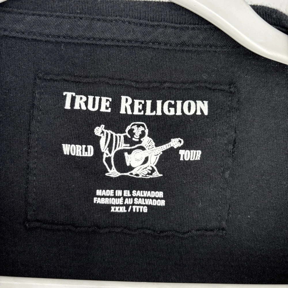 True Religion T-Shirt Mens Size XXXL Studded Horseshoe Logo Cotton Short Sleeve